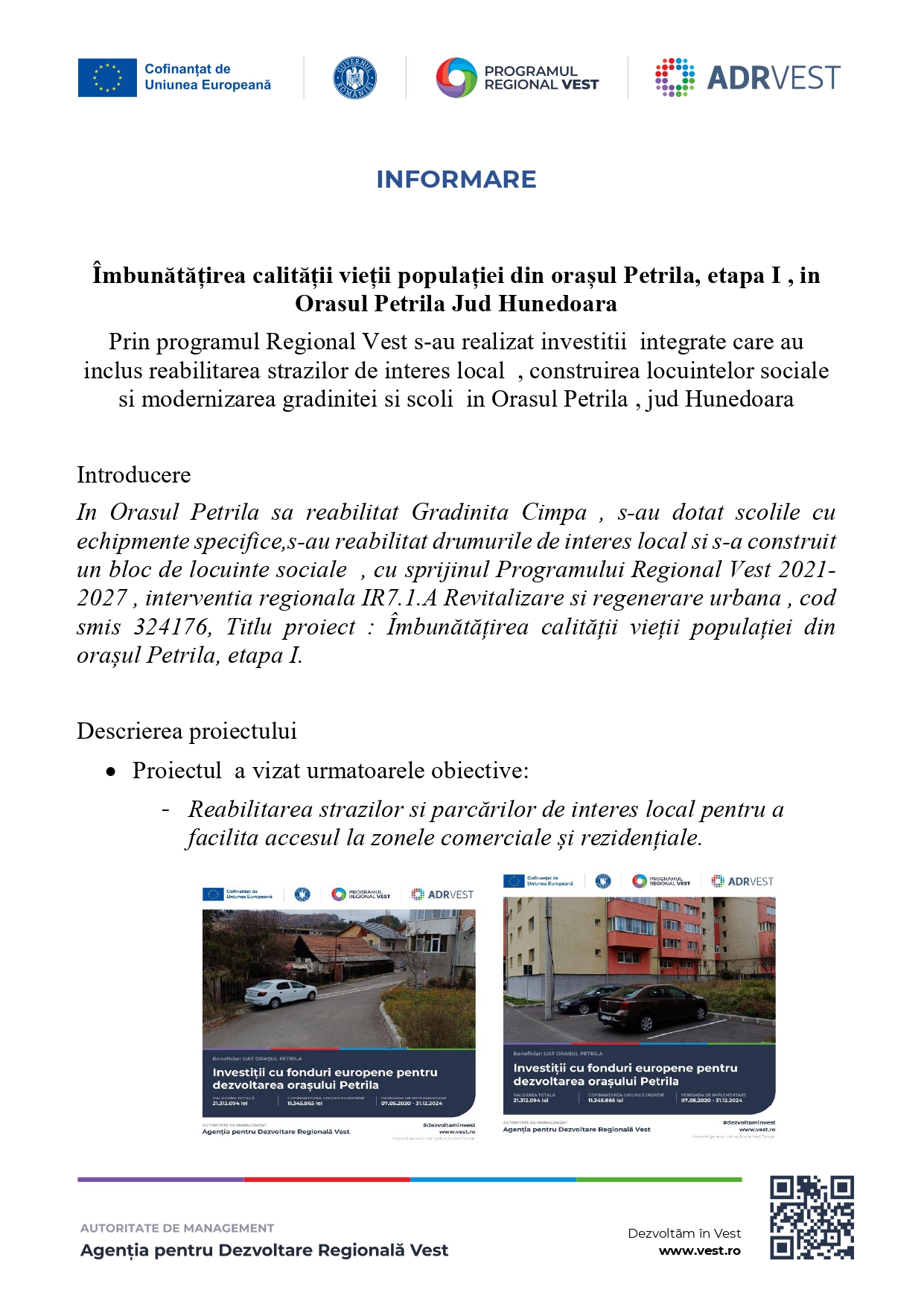 Informare site pag.1 etapa I